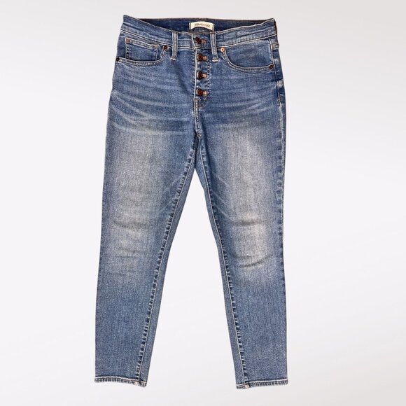 Madewell 9" Mid Rise Skinny Ankle Jeans Button Fly Blue Size 27 - Picture 1 of 8